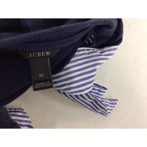 J Crew Blouse Top Stripe Bow Trim Womens Medium - Picture 5 of 7
